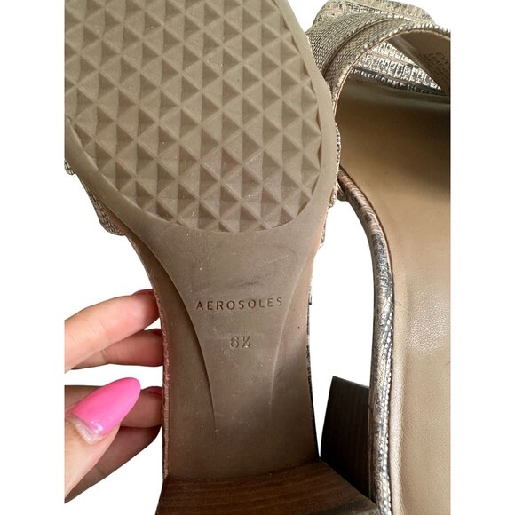 AEROSOLES Rose Gold Slide Sandals Size 6.5 - Picture 8 of 8